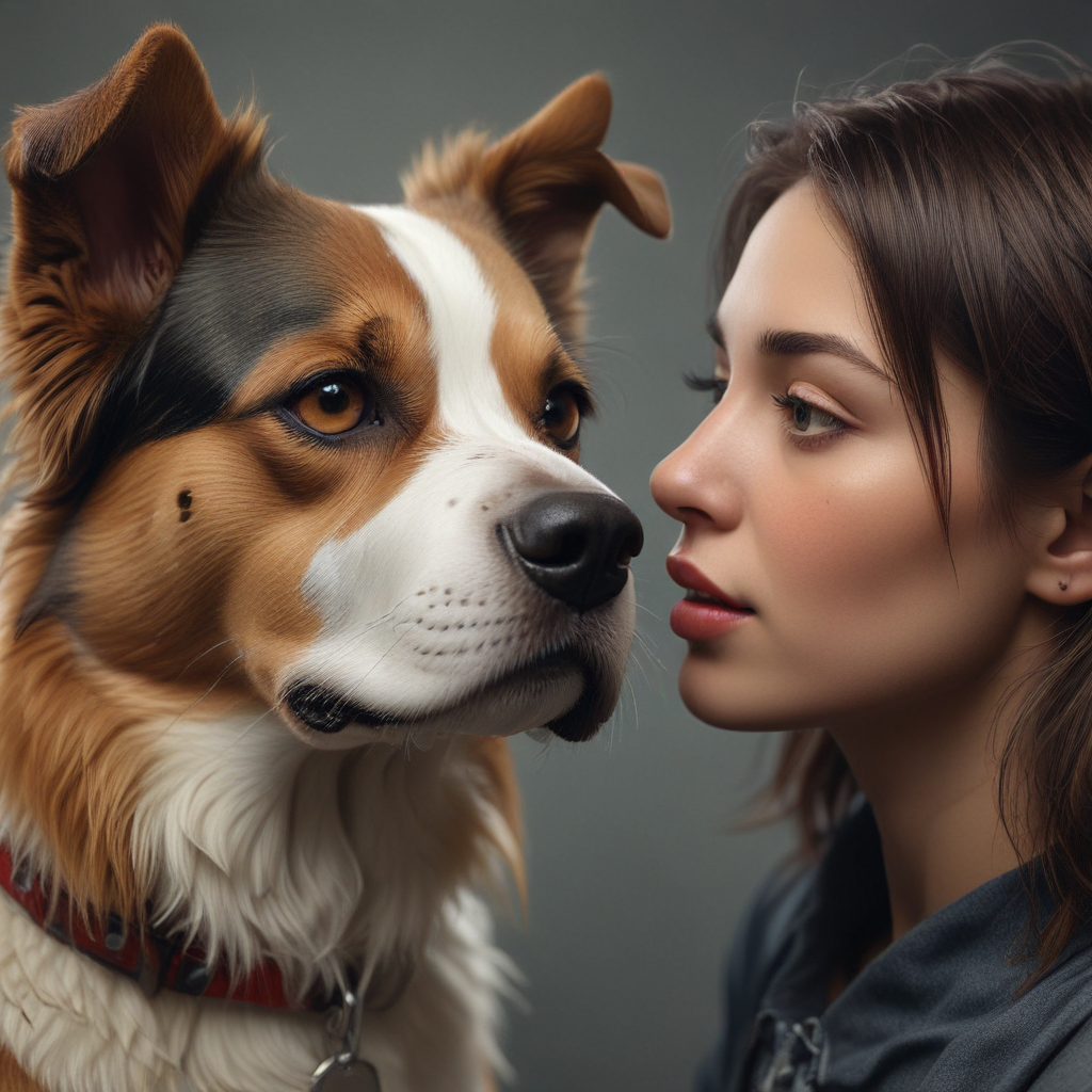 dog with girl